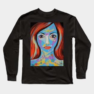 AVANI Pretty Woman Acrylic Painting Long Sleeve T-Shirt